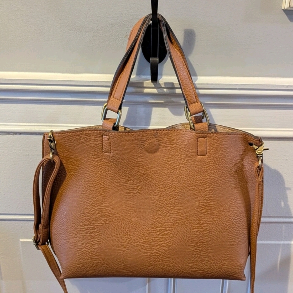 Free People Soft Vegan Leather Bag with SHoulder Strap and Removable Pouch BOHO
